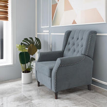 Load image into Gallery viewer, New Design Classic Waterproof Fabric Living Room Pull Button Sofa, High Back Manual Recliner Chair Cinema Home Theatre Cozy Recliner Sofa - Dark Gray