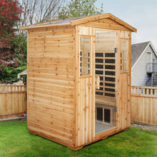 Load image into Gallery viewer, 4 Person Old Fir Far Infrared Outdoor Sauna Room - Natural