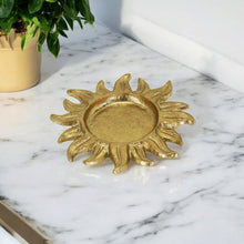 Load image into Gallery viewer, 7" Sunburst Cast Iron Handmade Vanity Tray - Gold