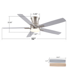 Load image into Gallery viewer, Mordern Flush Mount Ceiling Fan With Light And Remote Control