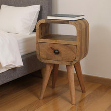 Load image into Gallery viewer, 16" Solid Wood Square One Drawer Nightstand - Oak