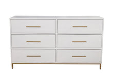 Load image into Gallery viewer, Wood 6 Drawer Double Dresser - White