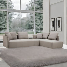 Load image into Gallery viewer, Polyester Modular L Shaped Two Piece Sofa Chaise Sectional Toss Pillows - Light Gray