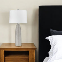 Load image into Gallery viewer, Ceramic Table Lamp With White Drum Shade - Light Gray