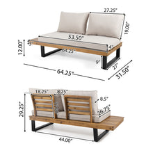 Load image into Gallery viewer, Sebastian - Hand Crafted 4 Piece Sofa Set With Water Resistant Cushions - Beige / Teak