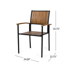Load image into Gallery viewer, Vermilion - Outdoor Dining Chair With Vertical Slat And Wooden Arm