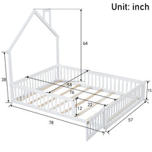 Load image into Gallery viewer, House Platform Bed With Guardrail