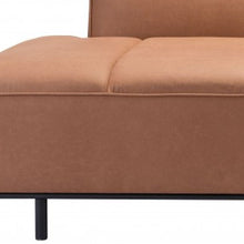 Load image into Gallery viewer, Sofa Faux Leather With Black Legs - Brown