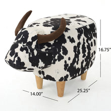 Load image into Gallery viewer, Cow Shaped Ottoman Footstool