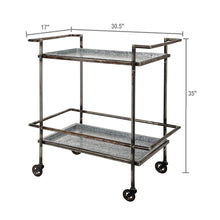 Load image into Gallery viewer, Percy Galvanized Metal Bar Cart - Gray