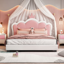 Load image into Gallery viewer, Upholstered Princess Platform Bed With Crown Headboard