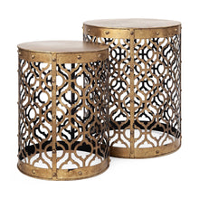 Load image into Gallery viewer, Round End Table (Set of 2) - Gold