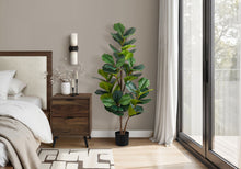 Load image into Gallery viewer, 49" Tall, Artificial Plant, Fiddle Tree, Indoor, Faux, Fake, Floor, Greenery, Potted, Real Touch, Decorative - Green / Black