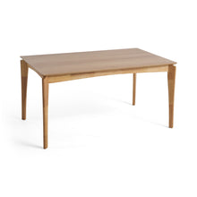 Load image into Gallery viewer, Mid Century Dining Table, Rubberwood With Walnut Veneer - Natural Oak