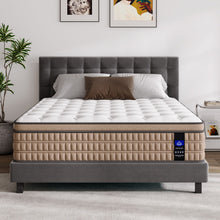 Load image into Gallery viewer, 14" Mattress Hotel Collection Hybrid Mattress With Gel Memory Foam & Pocket Springs - Brown / White - King