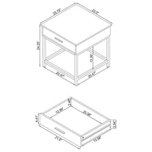Load image into Gallery viewer, Square End Table With 1 Drawer - Brown