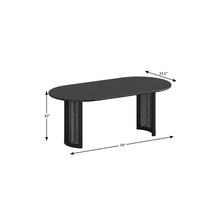 Load image into Gallery viewer, 79'' Solid Wood Double Pedestal Base Oval Dining Table - Black