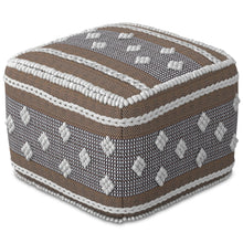 Load image into Gallery viewer, Mapleton - Outdoor / Indoor Pouf - Beige Gray / White