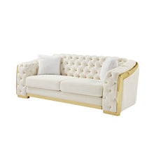 Load image into Gallery viewer, 2 Seater Sofa With Button Tufted Diamond Grid & 2 Pillows For Living Room