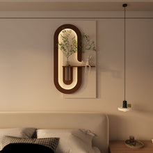 Load image into Gallery viewer, Adjustable LED Sandstone Wall Decor With Simulated Plants 3D Art Sculpture, Glass Vase & Rabbit Statue, Remote Control - Light Coffee