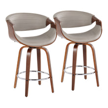 Load image into Gallery viewer, Symphony - Mid Century Modern Fixed Height Counter Stool & Swivel With Round Footrest (Set of 2)