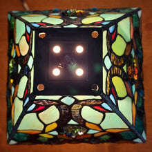 Load image into Gallery viewer, Metal Candlestick Table Lamp With Green And Black Shade - Dark Brown