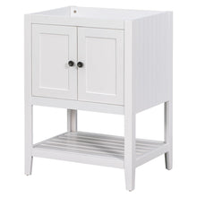 Load image into Gallery viewer, Bathroom Vanity Base Only, Soild Wood Frame, Bathroom Storage Cabinet With Doors And Open Shelf