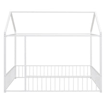Load image into Gallery viewer, Metal Bed House Bed Frame With Fence