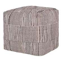 Load image into Gallery viewer, Cotton Cube Geometric Pouf Ottoman - Brown
