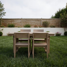 Load image into Gallery viewer, 5 Piece Outdoor Dining Set For 4, Weather Resistant Patio Table With Umbrella Hole And 4 Armrest Chairs Garden Furniture For Backyard - Wood