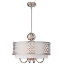 Load image into Gallery viewer, 18" Five Light Dimmable Chandelier With Shades - Nickel