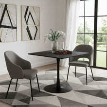 Load image into Gallery viewer, 35" Square Steel Pedestal Base Dining Table - Black