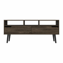Load image into Gallery viewer, Manufactured Wood Open Shelving TV Stand - Dark Walnut