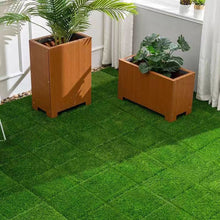 Load image into Gallery viewer, Artificial Lawn Interlocking Grass Tiles For Patio (Set of 36) - Green