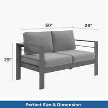 Load image into Gallery viewer, All Weather Patio Loveseat With Thick Cushions - Gray / Gray