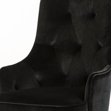 Load image into Gallery viewer, Velvet Wing Back Dining Arm Chair - Black
