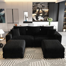 Load image into Gallery viewer, Deep Seat Convertible Sofa With Soft Pillows And Ottomans