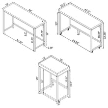 Load image into Gallery viewer, Klekner - 4 Piece Counter Height Table Set With Nesting Tables And Backless Stools - Charcoal