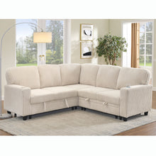 Load image into Gallery viewer, L-Shaped Sofa With Pull Out Sofa Bed With USB