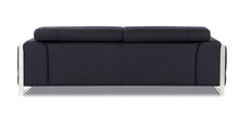 Load image into Gallery viewer, Italian Leather Sofa & Silver Legs - Black