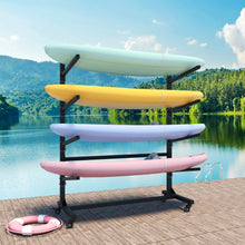 Load image into Gallery viewer, Freestanding Kayak Storage Rack With Lockable Wheels For Kayak, Canoe, Sup & Surfboard