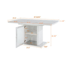 Load image into Gallery viewer, Modern Rectangle Dining Table With Stretchable Top, Storage Cabinet