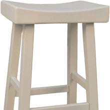 Load image into Gallery viewer, Solid Wood Backless Bar Height Bar Chair - Antiqued White