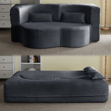 Load image into Gallery viewer, Floor Convertible Sleeper Sofa Bed With 2 Pillows