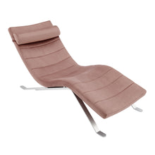 Load image into Gallery viewer, Velvet Lounge Chair - Rose And Silver
