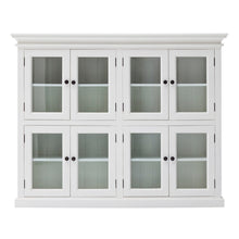 Load image into Gallery viewer, Wood And Glass Two Level Storage Cabinet - White