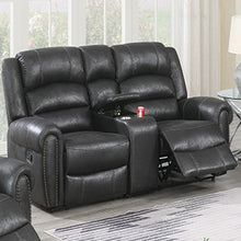 Load image into Gallery viewer, Power Reclining Loveseat With USB Port And Cup Holder Console - Black