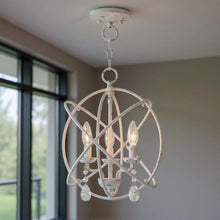 Load image into Gallery viewer, 17" Three-Light Dimmable Chandelier With Shades - White