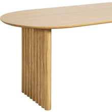 Load image into Gallery viewer, 79" Solid Wood Mirrored Double Pedestal Base Oval Dining Table Top - Natural