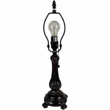 Load image into Gallery viewer, 19" Metal Candlestick Table Lamp With White Dome Shade - Dark Brown